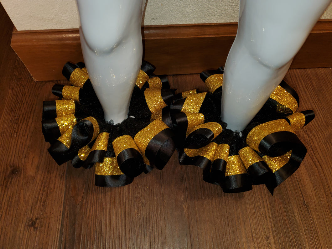 Black with Gold Glitter Tutu Anklets