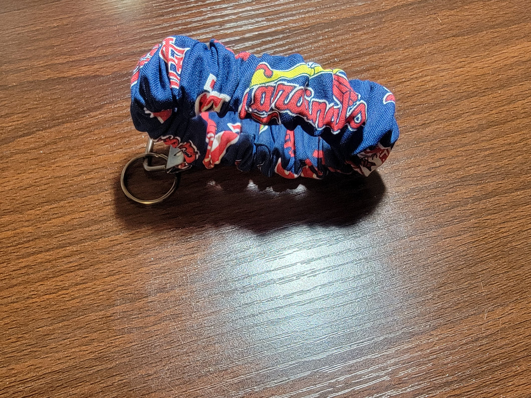 Baseball Scrunchie Wristlet Keychain