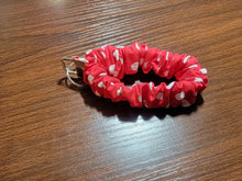 Load image into Gallery viewer, Red Polka Dot Scrunchie Wristlet Keychain
