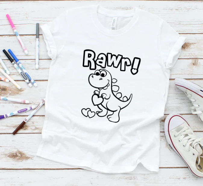 Rawr Coloring Shirt Only