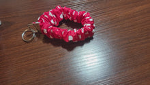 Load and play video in Gallery viewer, Red Polka Dot Scrunchie Wristlet Keychain
